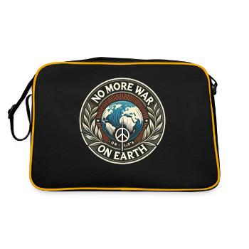 no more war on earth - Retro Tasche - Schwarz/Gold - Hinten