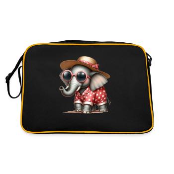 Éléphant en pyjama avec lunettes de soleil - Sac Retro - noir/or - Dos
