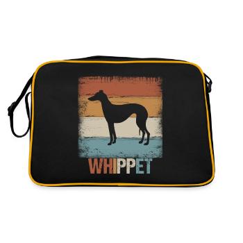 Whippet lévriers chien cadeau famille - Sac Retro - noir/or - Dos