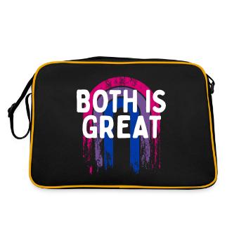 Les deux est super bisexuel LGBTQ bi fierté pansexuelle - Sac Retro - noir/or - Dos