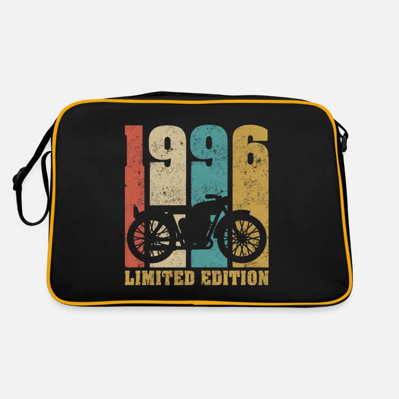 Vintage Motorrad 1996 Retro Geburtstagsgeschenk - Retro Tasche - Schwarz/Gold