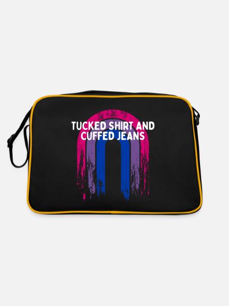 Tucked Shirt and Cuffed Jeans Bisexual LGBTQ Bi - Retro Bag - black/gold - Back