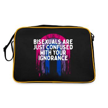 Confondu avec votre ignorance Bisexuel LGBTQ Bi - Sac Retro - noir/or - Dos