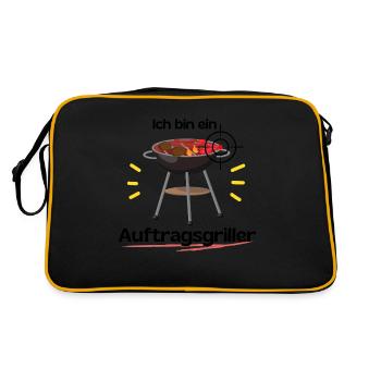 Grill Apron Cool Saying Grilling Order Griller - Retro Bag - black/gold - Back