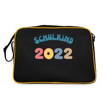 Schulkind 2022 Erste Klasse Geschenke und Shirts - Retro Tasche - Schwarz/Gold - Hinten