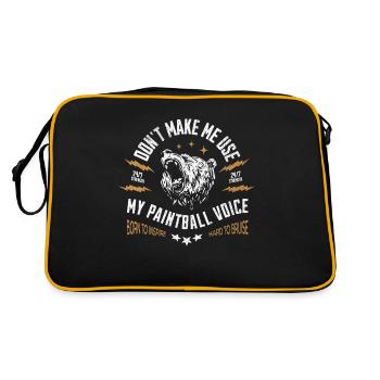 Don',t make me use my paintball voice, bear roar - Retro Bag - black/gold - Back