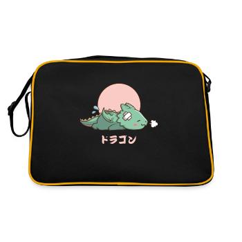 Kawaii Sleeping Dragon - Retro Bag - black/gold - Back