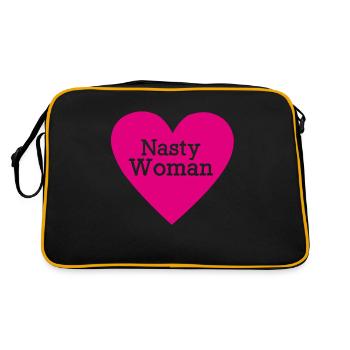 Nasty Woman - Retro Tasche - Schwarz/Gold - Hinten