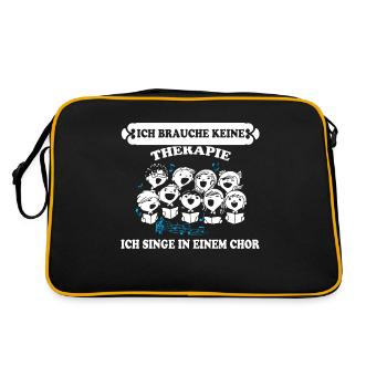 Ich singe in einem Chor - Retro Tasche - Schwarz/Gold - Hinten