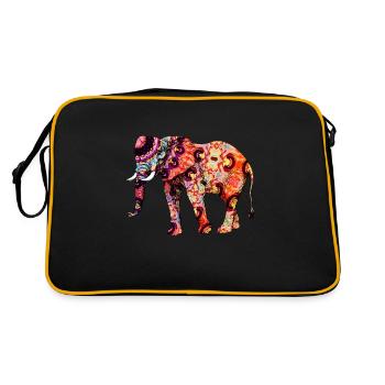 Oriental Elephant - Retro Tasche - Schwarz/Gold - Hinten