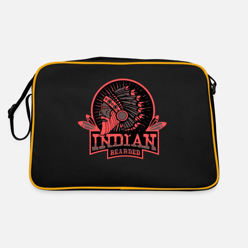 INDIAN BEARDED - Retro Tasche - Schwarz/Gold
