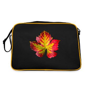 Feuillage de feuille de vigne en automne - Sac Retro - noir/or - Dos