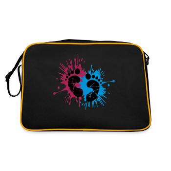 Pieds de bébé à l'encre - Sac Retro - noir/or - Dos