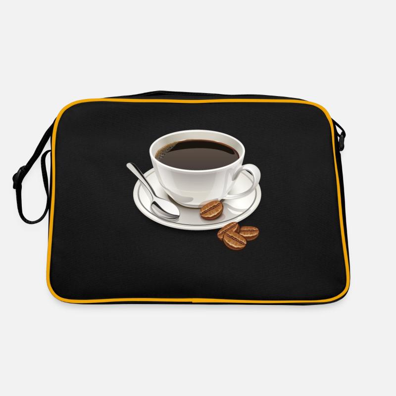 Kaffee - Retro Tasche - Schwarz/Gold