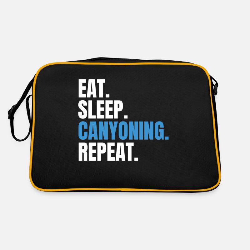 Eat Sleep Canyoning Repeat Schluchteln Schluchten Retro Tasche
