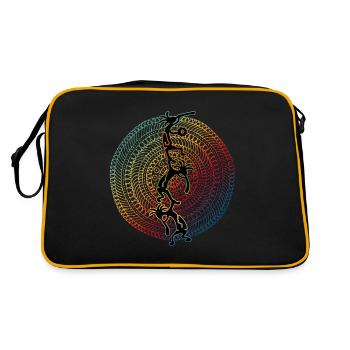 Kokopelli Musician Acrobats - Mandala 1 - Sac Retro - noir/or - Dos