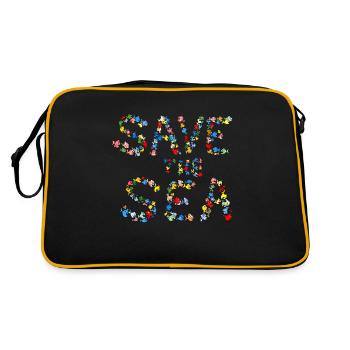 Fische retten das Meer Design Frits ahlefeldt - Retro Tasche - Schwarz/Gold - Hinten