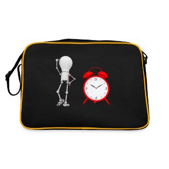Light bulb figure with alarm clock - Retro Bag - black/gold - Back