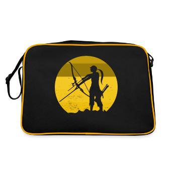 Bogenjagd Bogenschießen Langbogen Bogen & Pfeil Bogen Bogen - Retro Tasche - Schwarz/Gold - Hinten
