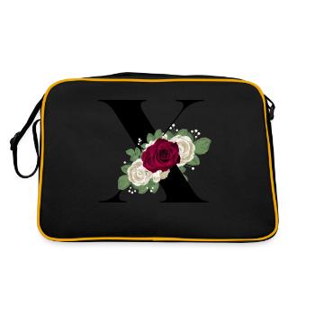 lettre X fleuris - Sac Retro - noir/or - Dos