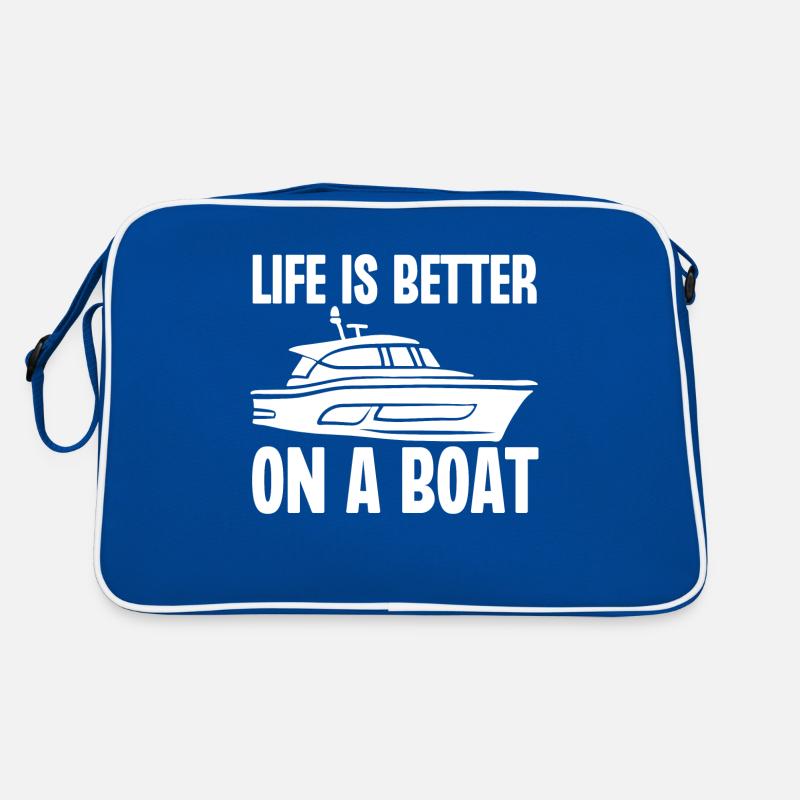 Das Leben ist besser auf einem Boot Retro Tasche