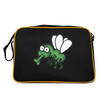 Fliege - Retro Tasche - Schwarz/Gold - Hinten