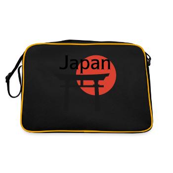 Japon avec conception d’arrière-plan de porte - Sac Retro - noir/or - Dos