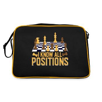 I Know All Positions Chess Board Chess Player - Retro Tasche - Schwarz/Gold - Hinten