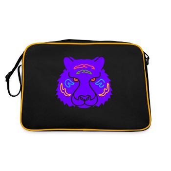 Symbol eines indischen Tigers - Retro Tasche - Schwarz/Gold - Hinten