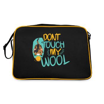 Dont Touch My Wool Knitting Cat Owner - Retro Bag - black/gold - Back