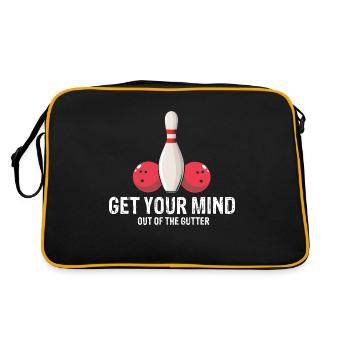 Get Your Mind Out Of The Gutter Funny Bowling - Retro Bag - black/gold - Back