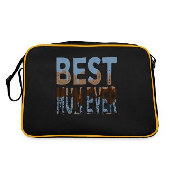 bday adoption mother one family one team love - Retro Tasche - Schwarz/Gold - Hinten