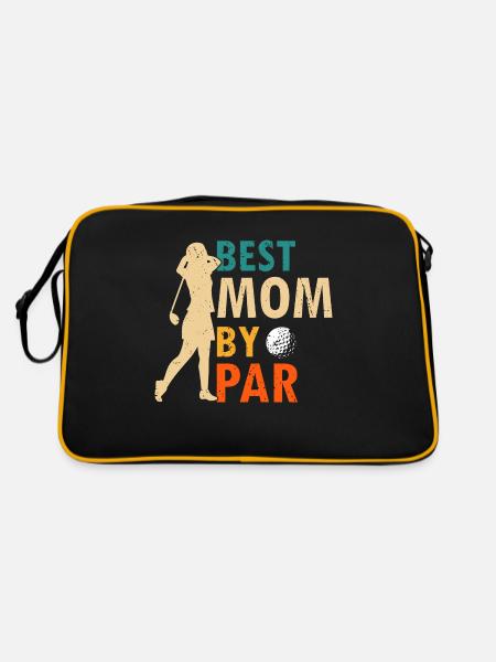 Best MOM By PAR Cool Retro Vintage Golfer Designs - Retro Bag - black/gold - Back