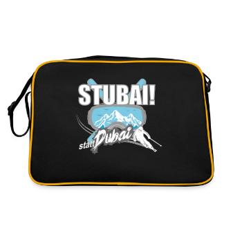 Stubai(tal) statt Dubai - Skifahren - Retro Tasche - Schwarz/Gold - Hinten
