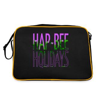 funny quote bee product beard gang bday - Retro Tasche - Schwarz/Gold - Hinten