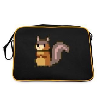 Squirrel Pixel Art Idée cadeau - Sac Retro - noir/or - Dos