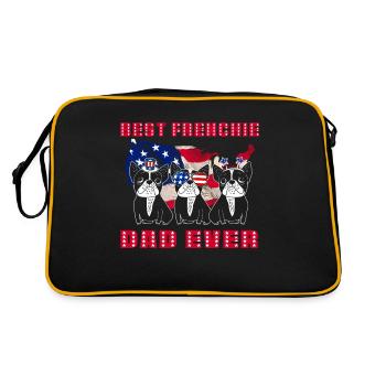 Meilleur papa Frenchie de tous les temps Français Bulldog Papa - Sac Retro - noir/or - Dos