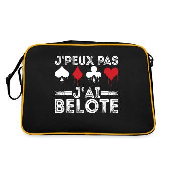 Je Peux Pas J'ai Belote Humour Cadeau Belote - Sac Retro - noir/or - Dos