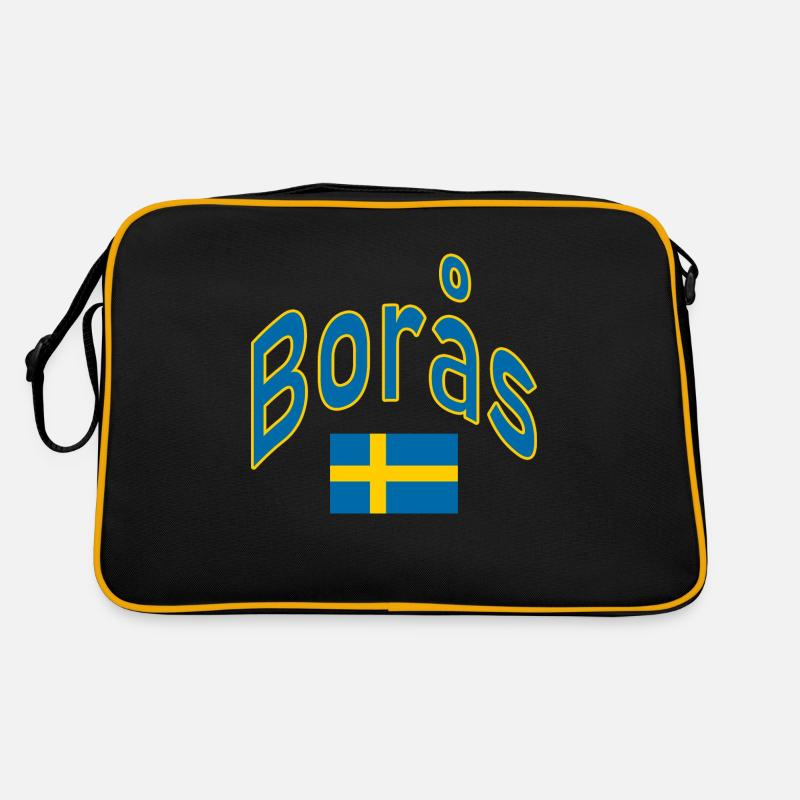 Borås sweden flag Retro Bag