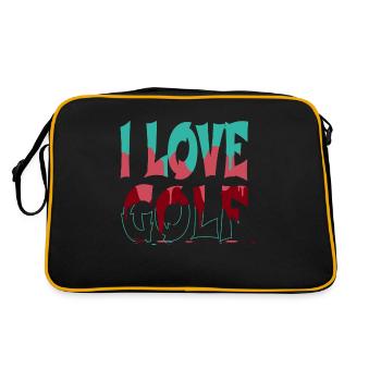 sayings golfgirls funnygolfquote putter - Retro Tasche - Schwarz/Gold - Hinten
