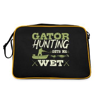 La chasse au gator me mouille, drôle d’alligator vintage - Sac Retro - noir/or - Dos