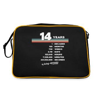 14th Birthday Vintage 14 Years Old Retro 168 - Retro Bag - black/gold - Back