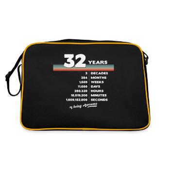32nd Birthday Vintage 32 Years Old Retro 384 - Retro Bag - black/gold - Back
