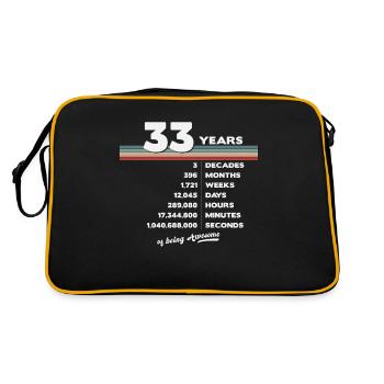 33rd Birthday Vintage 33 Years Old Retro 396 - Retro Bag - black/gold - Back