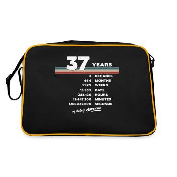 37th Birthday Vintage 37 Years Old Retro 444 - Retro Bag - black/gold - Back