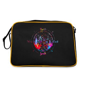 Mystic Mountain Mandala yoga boho flower freedom - Sac Retro - noir/or - Dos