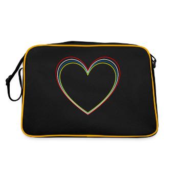 Die Fastnacht im Herzen - Retro Tasche - Schwarz/Gold - Hinten