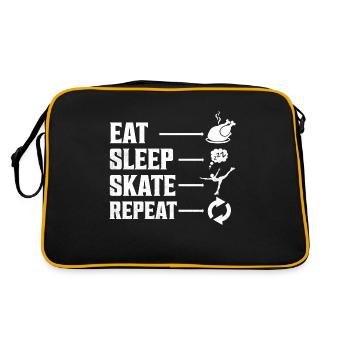 Eat Sleep Skate Repeat Figure Ice Skating - Retro Bag - black/gold - Back