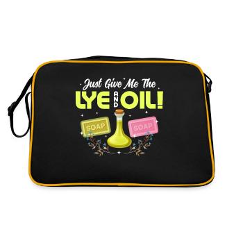 Donnez-moi juste la lessive et l’huile! Savonnier Fabrication de savon - Sac Retro - noir/or - Dos