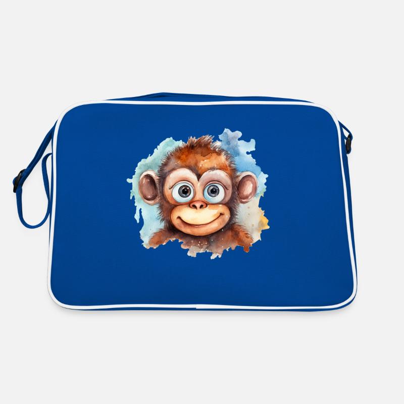 Monkey Drawing Watercolors Retro Bag